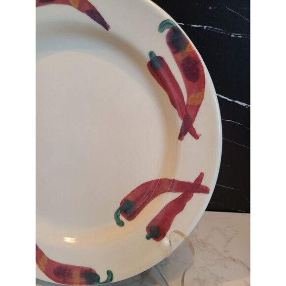 Hartstone Pottery Handpainted Cheli Peppers 11.25" Dinner Plate Signed EUC (1) - Picture 5 of 8